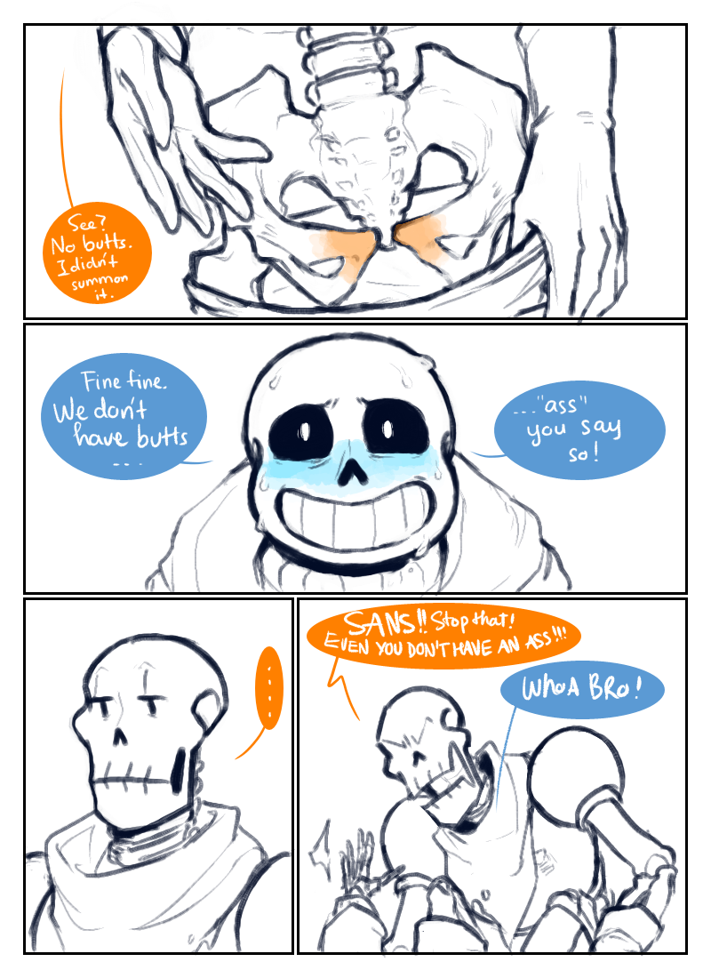 ... angry animated_skeleton blush bone clothing comic dialogue eli-sin-g_(artist) english_text male papyrus_(undertale) sans_(undertale) skeleton sweat text undead undertale video_games
