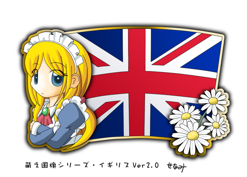 1girl blonde_hair britain british_flag flag murakami_senami