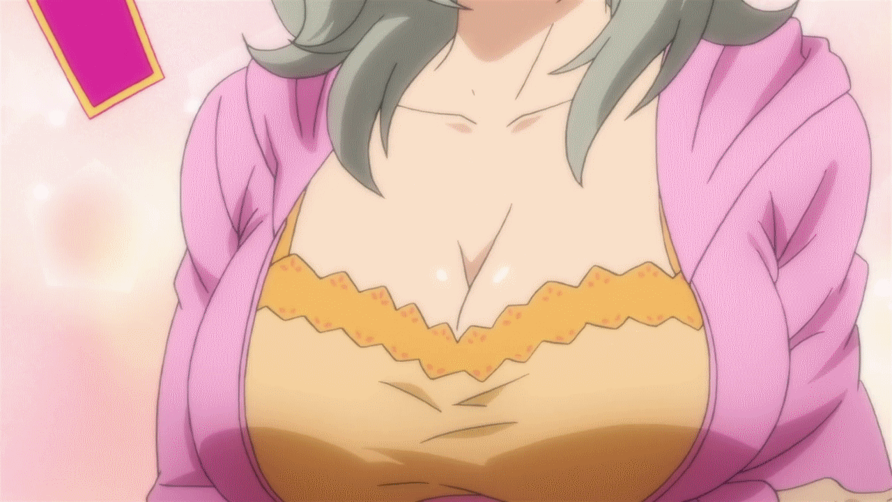 The Big ImageBoard (TBIB) - 1girl animated animated gif binbougami ga!  bouncing breasts breasts green eyes grey hair large breasts sakura ichiko  solo | 5224163