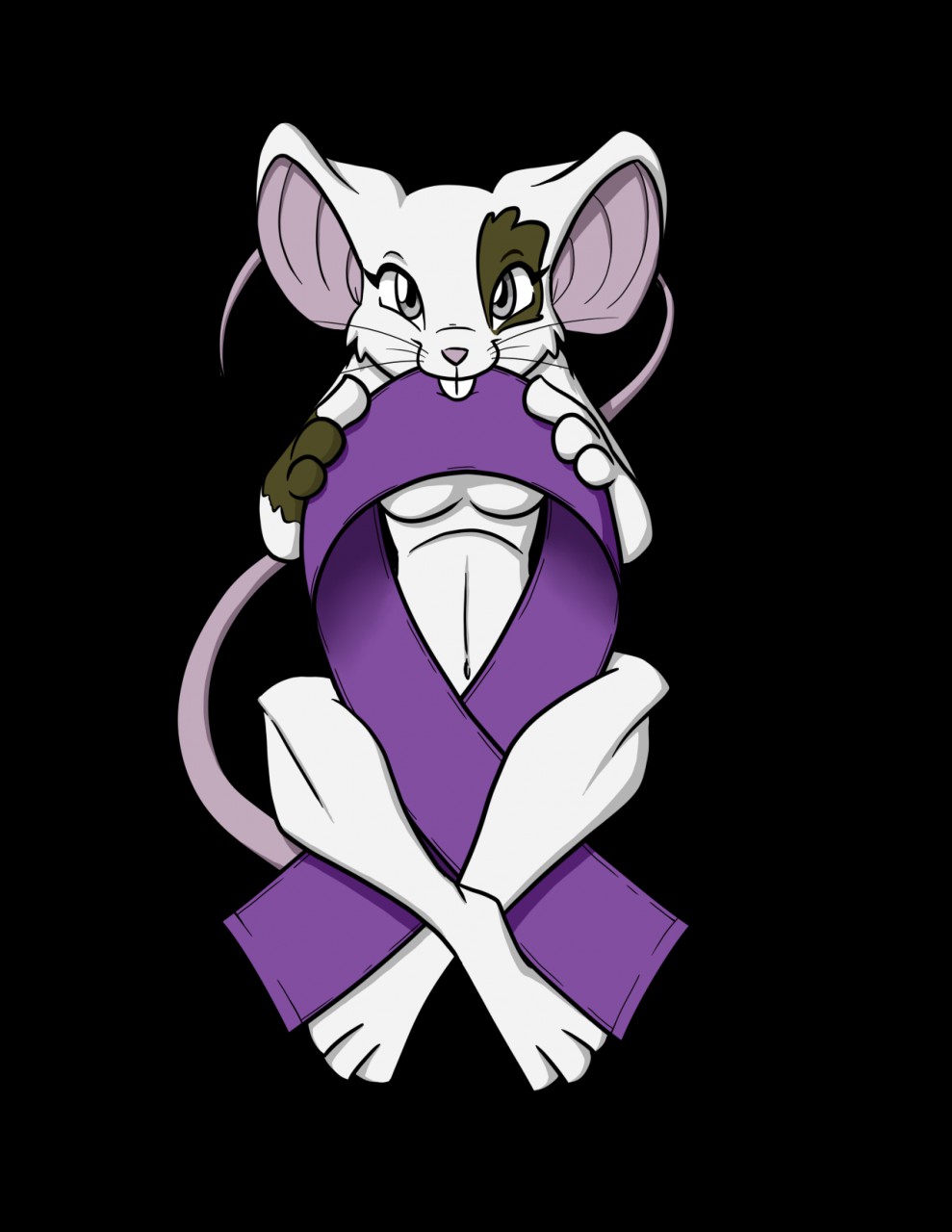 antonya_flynn cancer cancer_awareness cancer_ribbon cancer_survivor herm inkwell_pony intersex mammal mouse nude rodent