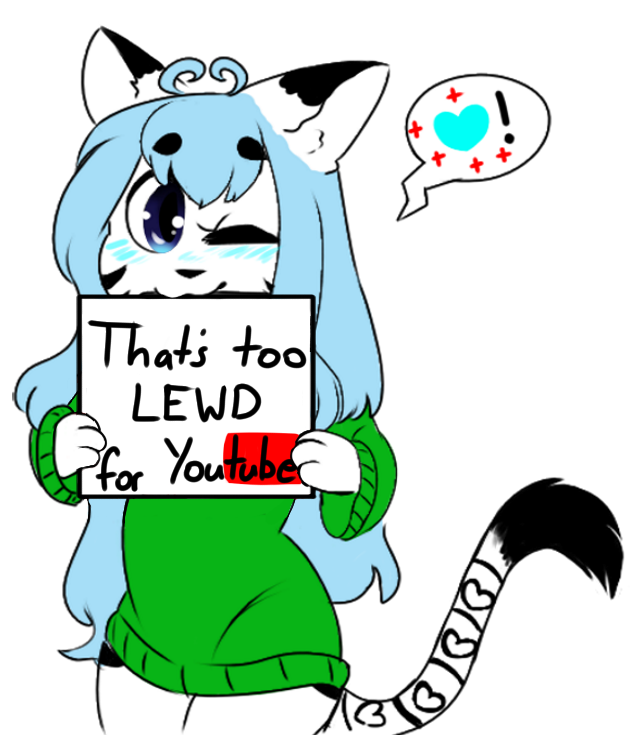 &lt;3 :3 alpha_channel aqua_hair big_eyes bottomless chibi clothed clothing dipstick_ears dipstick_tail felid feline female flat_chested fur green_turtleneck mammal meme multicolored_tail nibbling nicholas_c._corbin sign simple_background transparent_background trinity_night turtleneck white_fur youtube youtuber