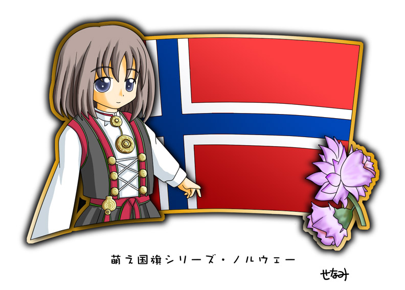 1girl blue_eyes flag flower murakami_senami norway norwegian_flag