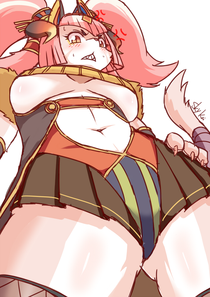 cat fullbokko_heroes furry grin long_hair pink_hair red_eyes skykain twintails