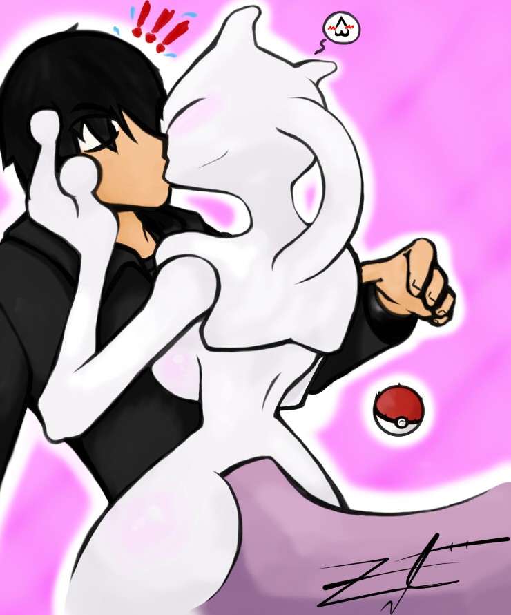 2015 breasts clothed clothing duo fan_character female human humanoid interspecies kissing legendary_pok&eacute;mon male mammal mewtwo nintendo pok&eacute;ball pok&eacute;mon pok&eacute;morph pok&eacute;philia video_games zenminch