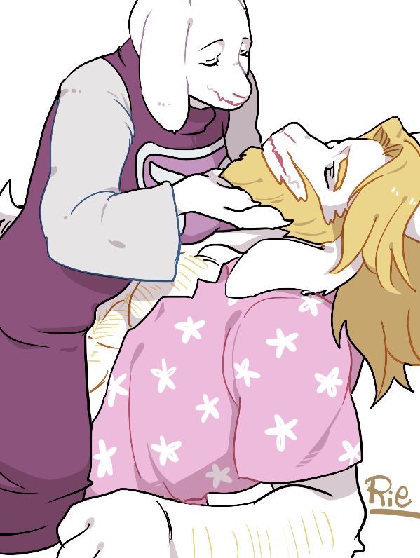 2016 asgore_dreemurr blonde_hair boss_monster caprine facial_hair female goat hair horn long_ears male mammal rie_(artist) tagme toriel undertale video_games