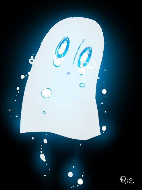 2016 ghost glowing male napstablook rie_(artist) solo spirit tears undertale video_games