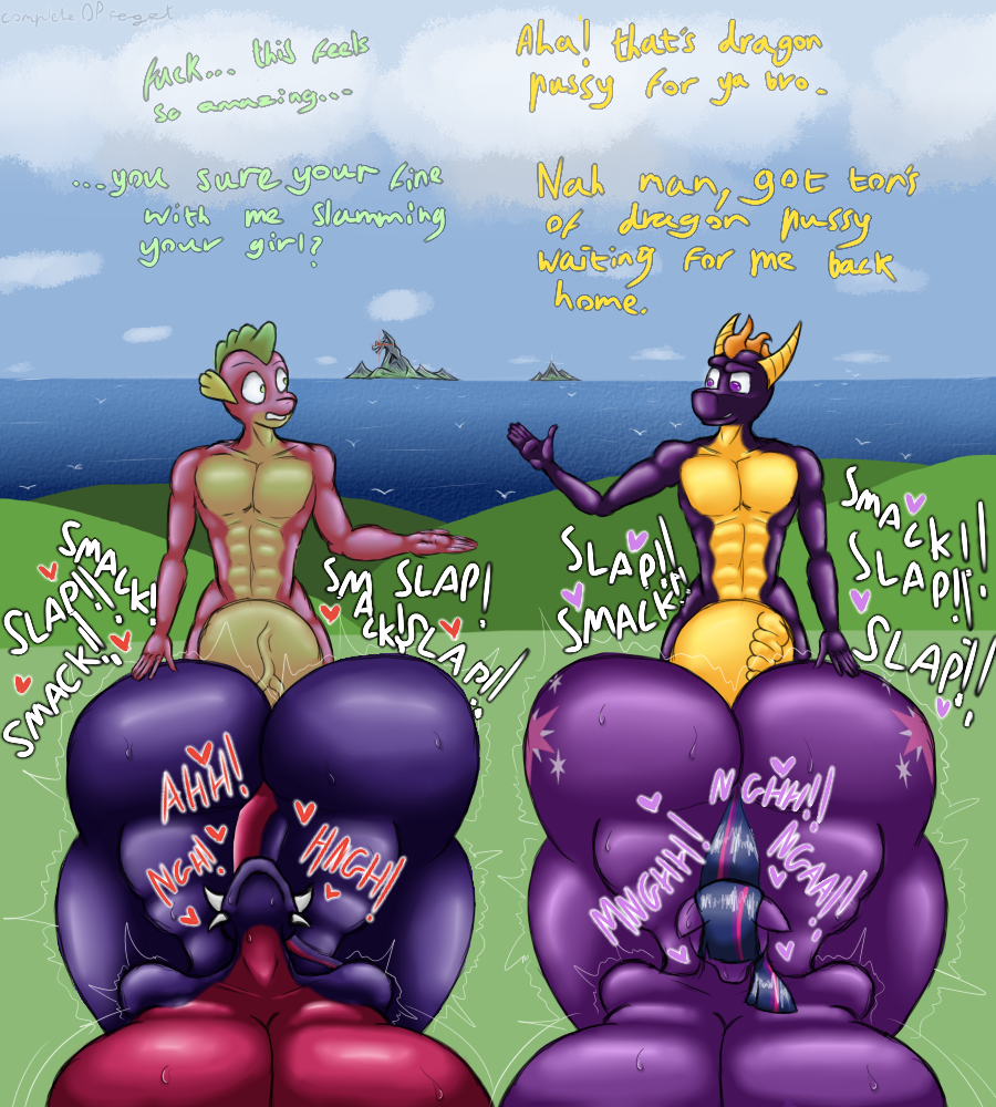 &lt;3 2018 abs aged_up anthro anthrofied big_breasts big_penis big_thighs breasts butt cleavage clothed clothing completeopfeget cutie_mark cynder dialogue digital_media_(artwork) dragon english_text equine erection female friendship_is_magic green_eyes hair hand_on_butt horn horse huge_breasts huge_penis humanoid_penis hyper hyper_breasts hyper_penis intersex jiggle larger_female male male/female mammal multicolored_hair multicoloured_tail muscular muscular_male my_little_pony non-mammal_breasts nude outside penis pony purple_eyes scalie sex signature size_difference smaller_male spike_(mlp) spyro spyro_the_dragon standing text thick_thighs twilight_sparkle_(mlp) vein video_games voluptuous western_dragon wide_hips