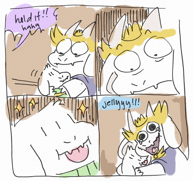 2016 asgore_dreemurr asriel_dreemurr blonde_hair boss_monster cape caprine clothing comic crown dialogue facial_hair goat hair horn long_ears long_horns male mammal mudkipful robe sweater tagme undertale video_games