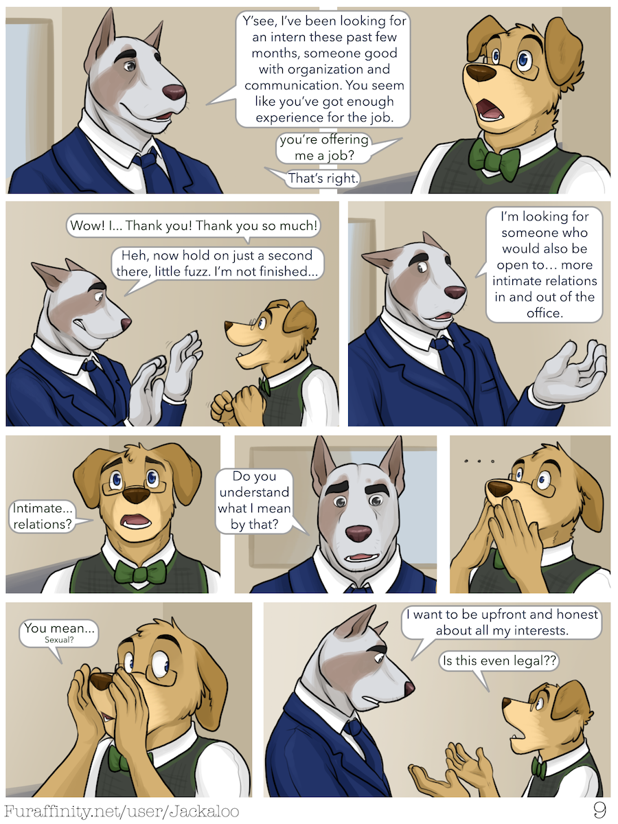2016 anthro blue_eyes blush bow_tie brown_fur brown_nose bull_terrier canine clothed clothing comic dog eyes_closed eyewear fully_clothed fur glasses grey_eyes grey_fur hi_res jackaloo male mammal middle_finger necktie open_mouth pants shocked simple_background speech_bubble suit sweater_vest tan_fur texting tongue walking wide_eyed