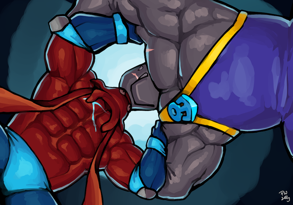 2016 abs action_pose angry anthro arm_grab biceps big_biceps big_muscles blue_background blue_clothing blue_pants calamari cephalopod cetacean clenched_teeth clothed clothing colored cyan_markings cyan_scales digital_drawing_(artwork) digital_media_(artwork) duo elbow_pads fight frown giant_squid glare grappling hair huge_muscles light long_hair low-angle_view male male/male mammal manly marine markings multicolored_scales musclegut muscular muscular_male noseless outside pants pecs perspective plainwhite purple_clothing red_scales samudra_aquarium scales scalie scar shaded sharp_teeth shiny shiny_body signature simple_background sperm_whale squid submarine_(plain_white) symbol teeth tentacle_hair tentacles topless triceps two_tone_scales underwater water whale worm's-eye_view wrestler wrestling wrestling_costume wrestling_singlet