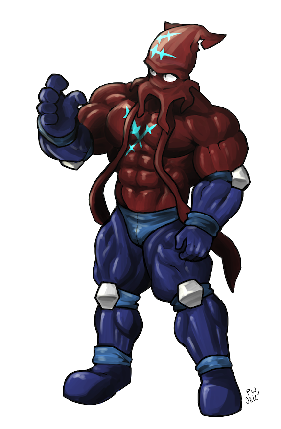 2014 5_fingers anthro biceps big_biceps big_muscles blue_clothing blue_pants boots calamari cephalopod clothed clothing colored cyan_markings cyan_scales digital_drawing_(artwork) digital_media_(artwork) elbow_pads footwear full-length_portrait giant_squid hair huge_muscles humanoid_hands knee_pads light long_hair male manly marine markings multicolored_scales muscular muscular_male no_iris obliques pants pecs plain_white plainwhite portrait pose quads red_scales samudra_aquarium scales scalie scar shaded shiny shiny_body signature simple_background solo speedo squid standing swimsuit tentacle_hair tentacles topless triceps two_tone_scales white_background wrestler
