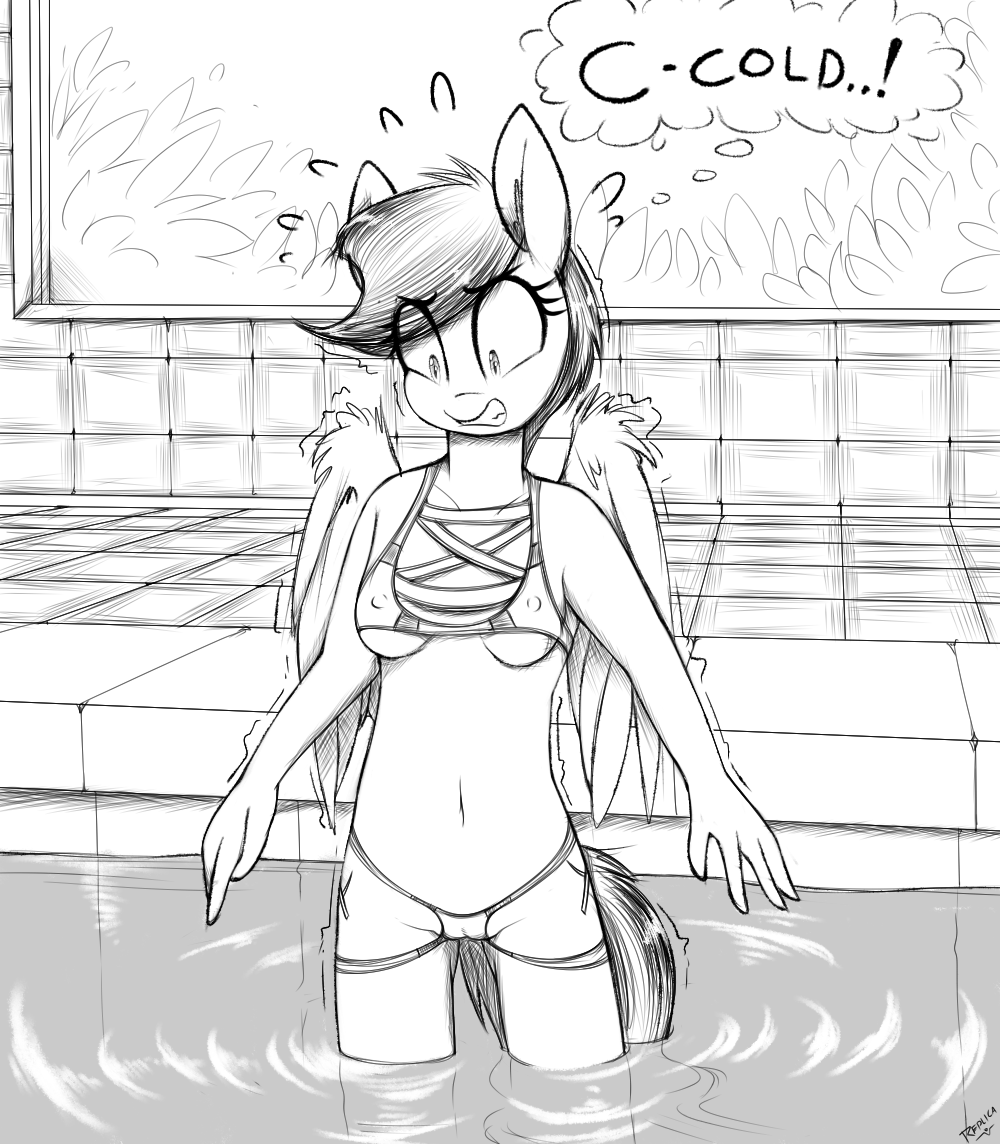 2016 anthro breasts clothed clothing equine erect_nipples fan_character female mammal my_little_pony nipple_bulge nipples pegasus replica_(artist) skimpy small_breasts solo swimsuit water wings