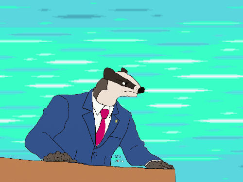 2016 abstract_background ace_attorney badger capcom clothing court digital_media_(artwork) frown glaring mammal mustelid necktie parody phoenix_wright shirt simple_background suit unknown_artist video_games