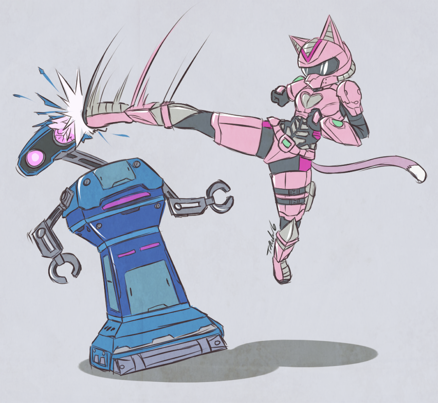 &lt;3 a.t.k._unit armor attack cat feline helmet katt_monroe kick machine mammal metalpandora nintendo robot star_fox video_games