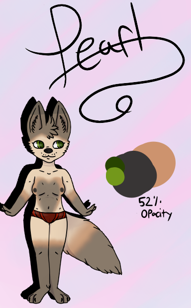 anthro blackfluffybunny breasts canine chrysocyon clothing female fox hybrid mammal maned nipples panties pearl_(disambiguation) smile underwear wolf