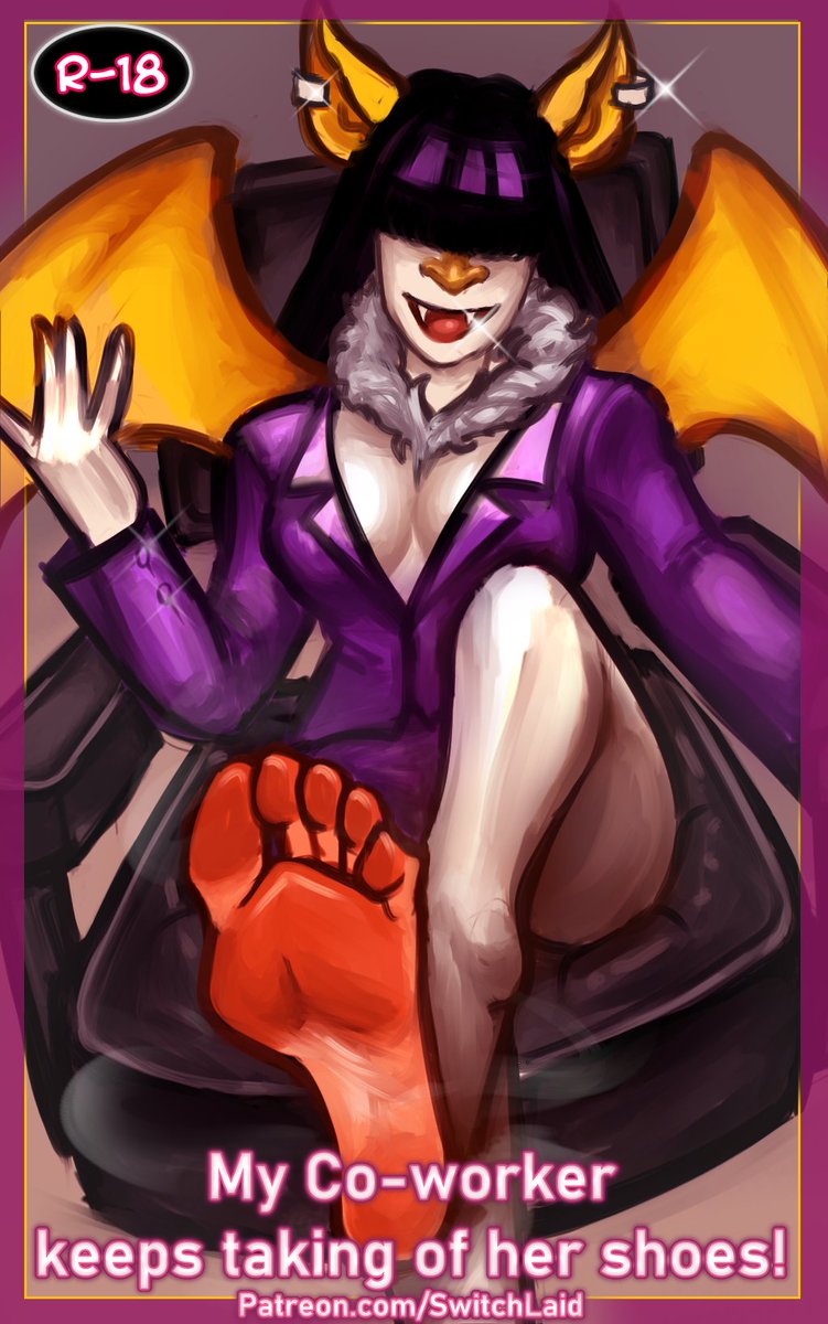 2024 5_toes anthro bangs bat breasts chair cleavage clothed clothing countershade_feet countershading ear_piercing ear_ring english_text fangs feet female foot_focus fur furniture hair hair_over_eye hi_res honduran_white_bat humanoid_feet leaf-nosed_bat mammal microbat neck_tuft one_eye_obstructed piercing plantigrade ring_piercing sitting soles solo steamy_feet switchlaid teeth text toes tuft vivien_von_bat_(blarf022) white_body white_fur yangochiropteran