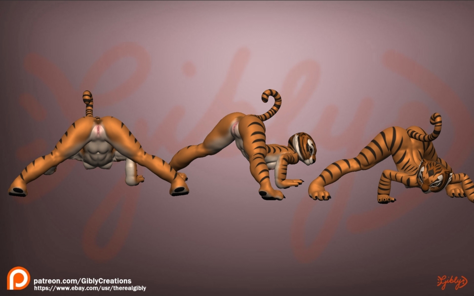 anthro anus ass_up dreamworks felid female flexible gibly jack-o'_pose kung_fu_panda mammal master_tigress pantherine pawpads paws pose solo tail tiger