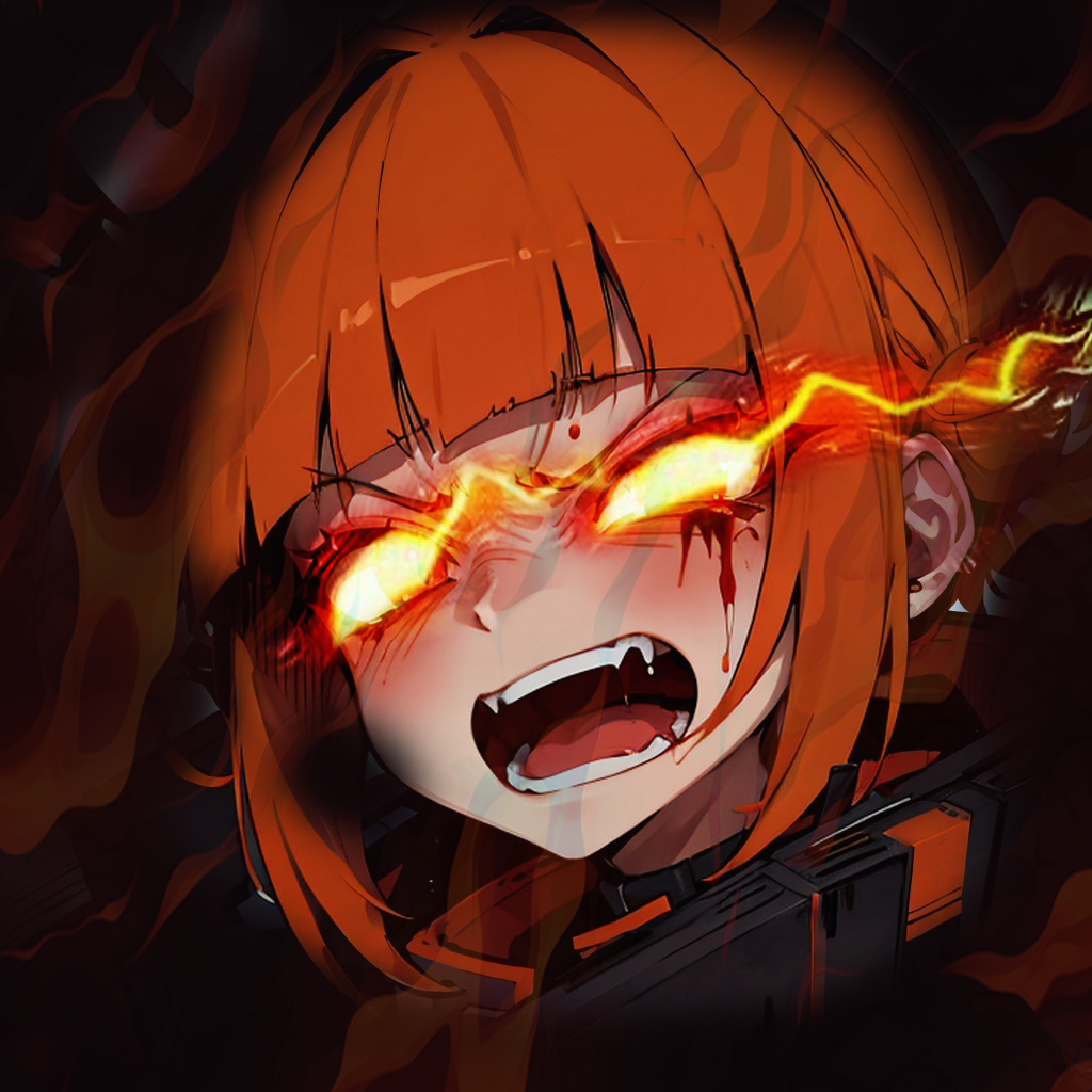 angry blood blood_on_face fire furious non-web_source open_mouth orange_eyes orange_hair screaming toga_himiko