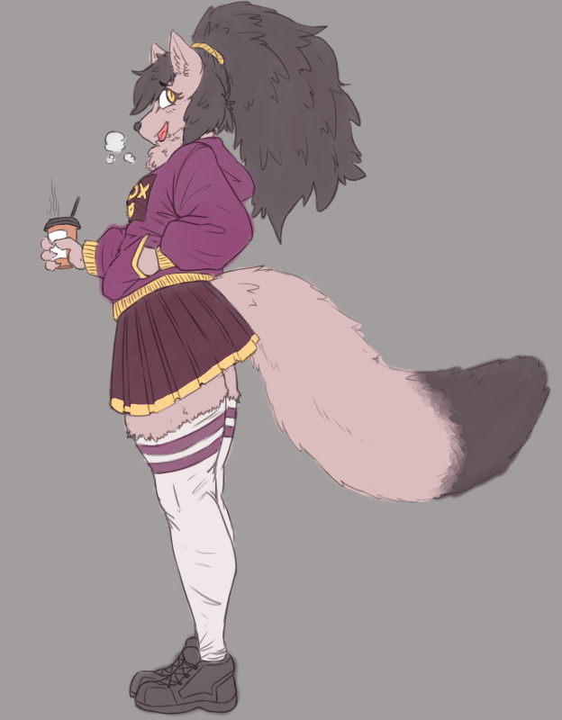 absolute_territory aged_up anthro bottomwear breasts canid canine clothed clothing female fox kanako_(undertale_yellow) legwear mammal neck_tuft signirsol skirt solo stockings tail thick_thighs tuft undertale_(series) undertale_yellow winter_coat
