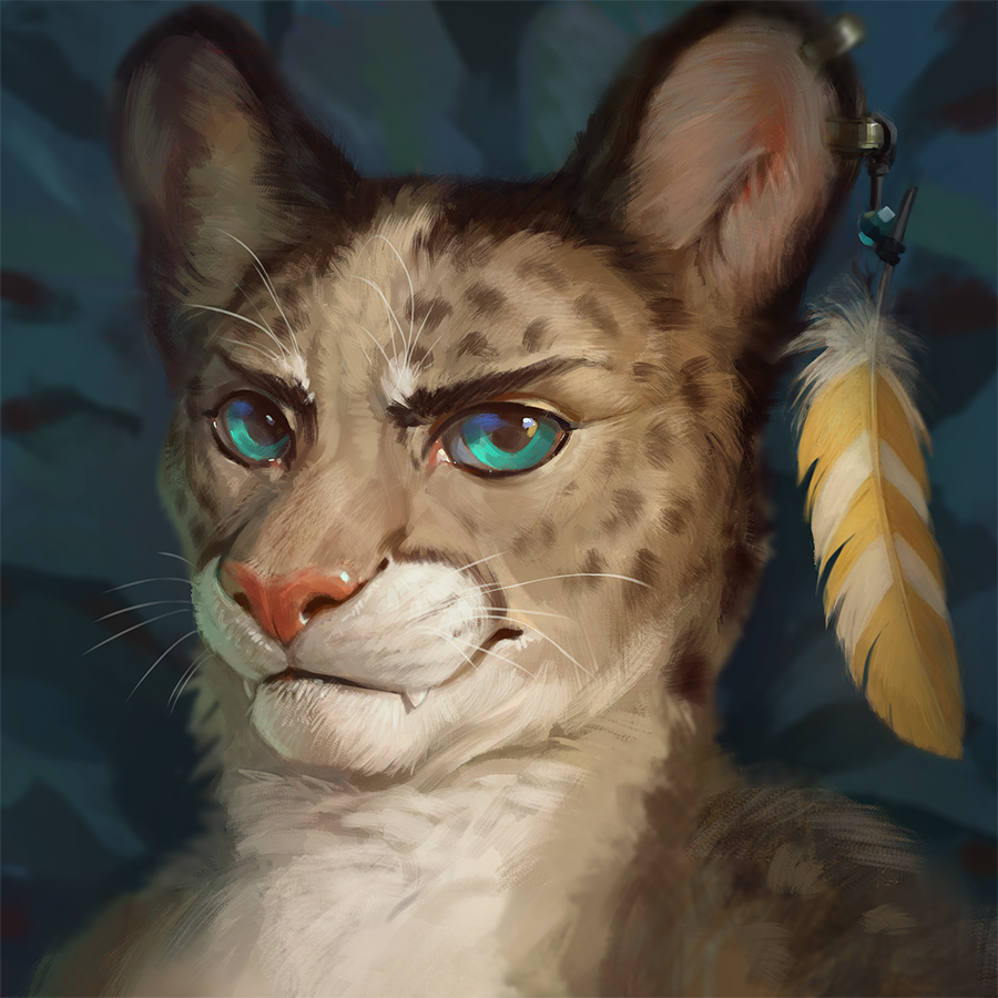 2019 alsareslynx ambiguous_gender digital_media_(artwork) digital_painting_(artwork) fekkri_talot feline feral fur green_eyes looking_at_viewer mammal smile solo tan_fur whiskers