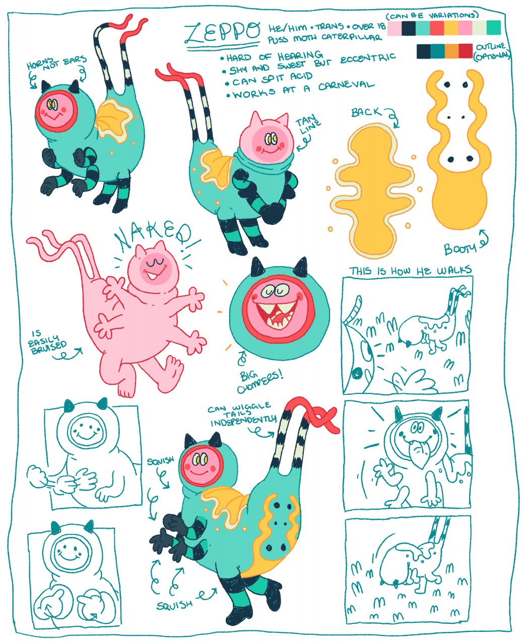 2018 4_arms 4_fingers 4_toes ambiguous_gender armwear arthropod blue_clothing blush blush_stickers caterpillar clothed clothing disability english_text feet fingers hi_res horn insect larva legwear model_sheet multi_arm multi_limb nude pattern_armwear pattern_clothing pattern_legwear polychaete_(artist) puss_moth sign_language solo striped_armwear striped_clothing striped_legwear stripes tagme text toes trans_(lore) trans_man_(lore) yellow_eyes zeppo_(polychaete)