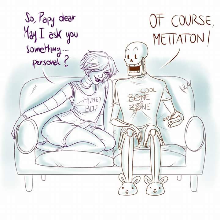 2016 animated_skeleton bone dialogue duo english_text machine male mettaton not_furry papyrus_(undertale) robot robynrot skeleton text undead undertale video_games