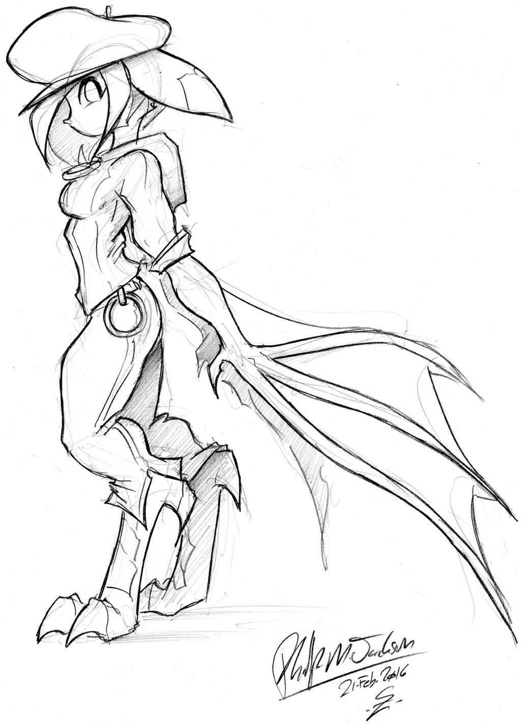 2016 anthro bat bat_wings breasts clothed clothing conditional_dnp dreamkeepers female hair hat jollyjack mammal membranous_wings side_boob simple_background solo vanth white_background winged_hands wings