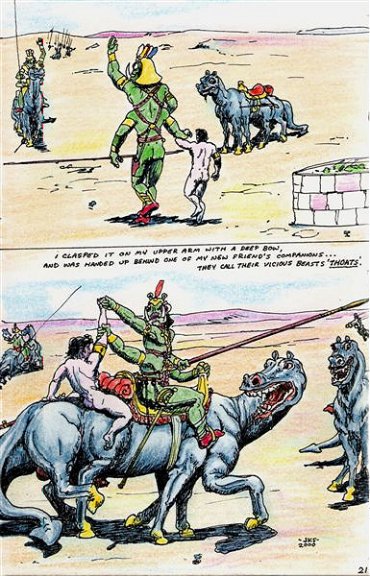 2000 a_princess_of_mars alien edgar_rice_burroughs green_martian horseback human james_killian_spratt john_carter male mammal nude standing tars_tarkas traditional_media_(artwork)