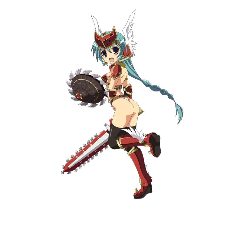 1girl armor female long_hair mirim queen's_blade queen's_blade_rebellion shield solo sword thighhighs weapon