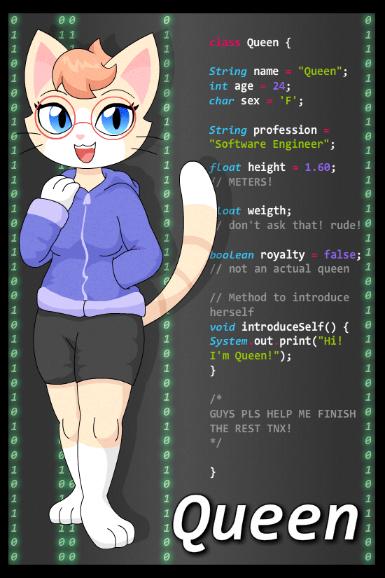 alfa995 animated anthro barefoot blue_eyes breasts cat clothing english_text eyewear feline female glasses hoodie mammal queen_(alfa995) solo text