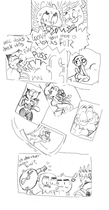 4chan akunim cartoon_network chun-ni clothed clothing comic eddie_puss garfield garfield_(series) gumball_watterson harvey_beaks miracle_star miriam_beaks mother_puss nicole_watterson nude pictures terrible_the_drawfag text the_amazing_world_of_gumball the_complex_adventures_of_eddie_puss topless young
