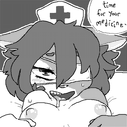 anthro areola bedroom_eyes breasts cat dialogue drooling english_text eye_patch eyewear feline female hair half-closed_eyes hat mammal marie_(paperclip) monochrome nipples open_mouth paperclip_(artist) saliva seductive smile solo suggestive sweat teeth text tongue