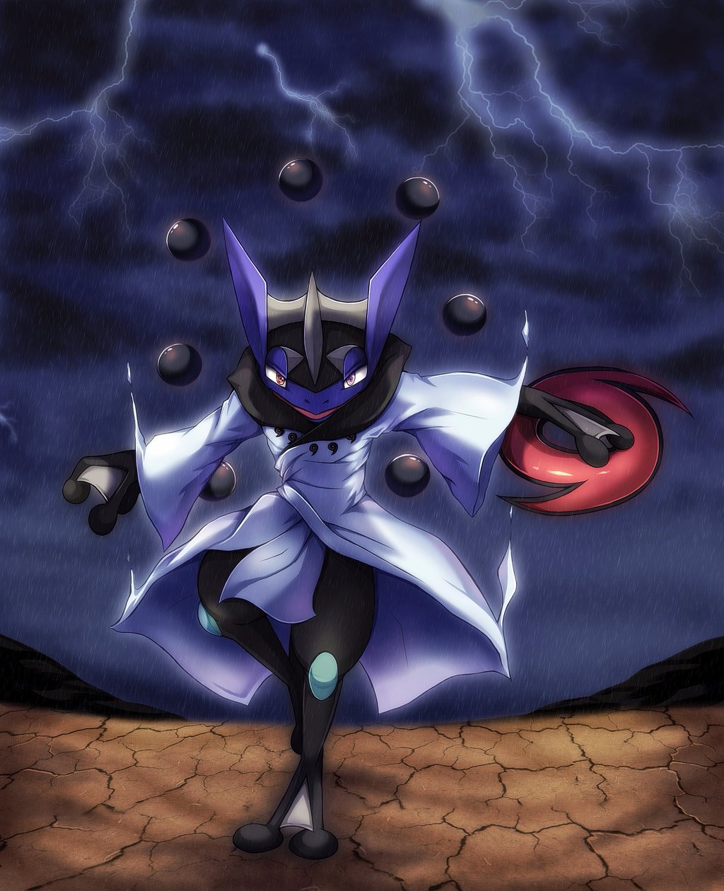 desert greninja greninjohns hurricane lightning naruto night nintendo pok&eacute;mon raining ranged_weapon rinnegan sharingan shuriken sixpaths storm truthseekingballs video_games weapon