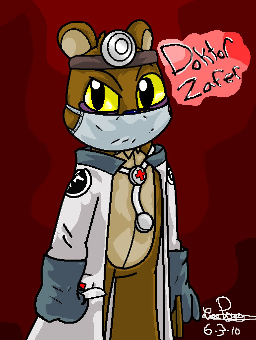 anthro bear clothed clothing conker's_bad_fur_day digital_media_(artwork) doctor gloves lab_coat looking_at_viewer male mammal mask medical scalpel solo standing stethoscope surgeon surgical_mask tediz video_games