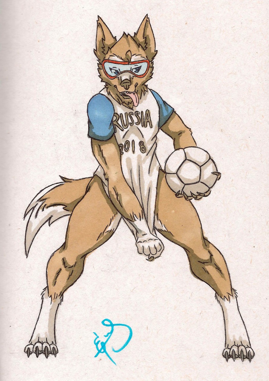 canine fifa male mammal mascot raliko russia russian soccer solo sport wolf world_cup zabivaka