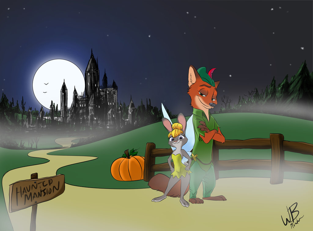 2016 anthro canine disney female fox halloween holidays judy_hopps kizyoi lagomorph male mammal nick_wilde peter_pan rabbit thewinterbunny_(artist) zootopia