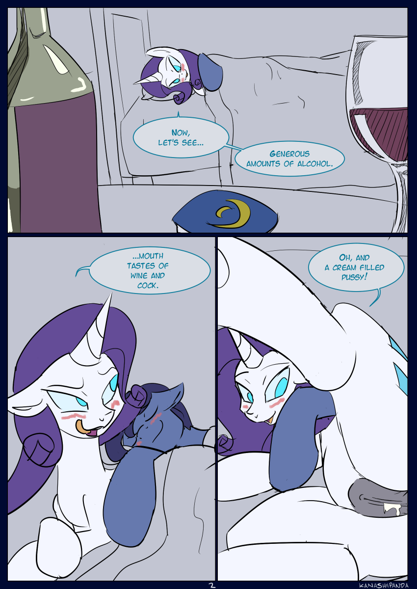 2016 adultery after_sex alcohol animal_genitalia bed beverage blush comic cum cum_in_pussy cum_inside dark_genitals duo english_text equine female friendship_is_magic horn infidelity kanashiipanda licking licking_lips male mammal my_little_pony night_light_(mlp) nightmare_rarity_(idw) rarity_(mlp) sex text tongue tongue_out unicorn wine wine_bottle wine_glass