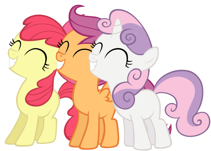 apple_bloom_(mlp) cutie_mark_crusaders_(mlp) earth_pony equine feathered_wings feathers female friendship_is_magic group hair horn horse mammal multicolored_hair my_little_pony pegasus pony purple_hair red_hair scootaloo_(mlp) sweetie_belle_(mlp) unicorn wings yanoda_(artist) young