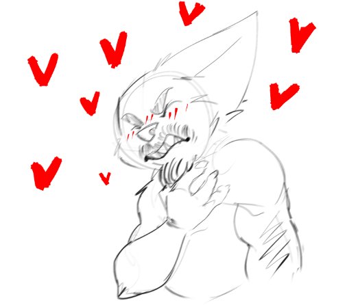 &lt;3 2018 4_fingers anthro arm_tuft beard biceps big_deltoids big_ears big_muscles blush blush_lines bristol cheek_tuft chin_tuft claws digital_media_(artwork) ear_tuft ears_back elbow_tufts embarrassed eyebrows eyes_closed facial_hair facial_tuft fan_character fingers guide_lines half-length_portrait humanoid_hands league_of_legends magnus_(bristol) male male_anthro mammal manly muscular muscular_anthro muscular_male mustache open_mouth pivoted_ears portrait red_heart restricted_palette riot_games sharp_teeth short_anthro short_male simple_background sketch solo teeth thick_eyebrows three-quarter_view tuft video_games white_background yordle