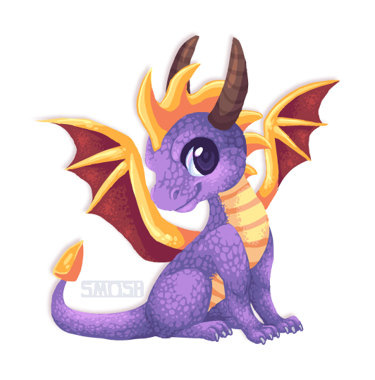 alpha_channel claws dragon horn invalid_tag looking_aside looking_at_viewer male nude purple_eyes purple_scales scales side_view simple_background smile smushey solo spyro spyro_the_dragon transparent_background video_games wings