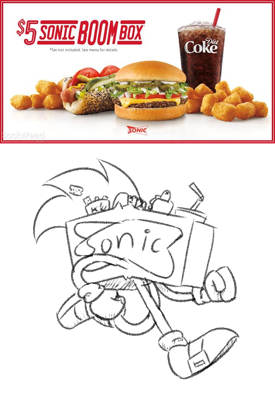 2016 animate_inanimate burger chips_(food) coca-cola coke food hedgehog hot_dog humor mammal running sonic_(series) sonic_boom sonic_the_hedgehog unknown_artist