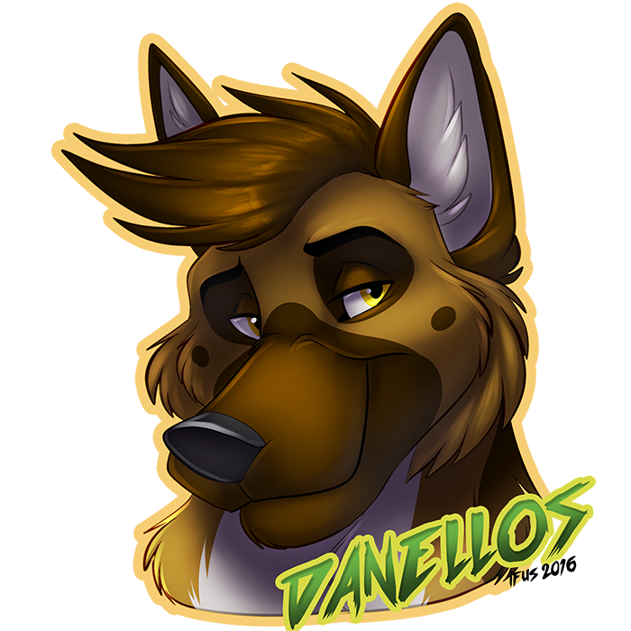 2016 alpha_channel anthro black_nose brown_fur brown_hair canine danellos digital_media_(artwork) dog eyebrows front_view fur german_shepherd hair headshot_portrait ifus inner_ear_fluff looking_at_viewer male mammal multicolored_fur name_badge portrait signature simple_background smile solo transparent_background white_fur yellow_eyes