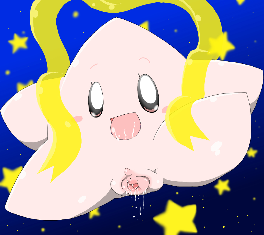 blush female mario_bros misstar nintendo not_furry open_mouth paper_mario pussy pussy_juice saliva sky solo star star_spirit tatwuyan tongue tongue_out video_games