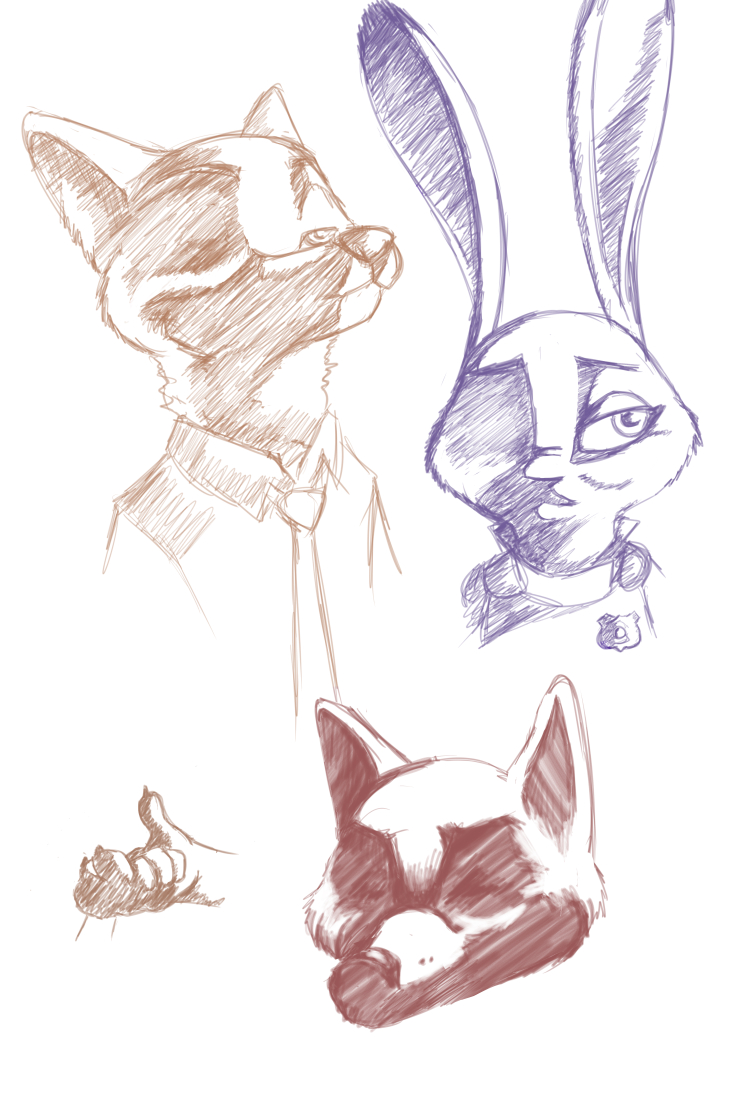 2016 akiric anthro canine clothed clothing disney duo female fox hand_holding judy_hopps lagomorph male mammal nick_wilde police_uniform rabbit restricted_palette shadow simple_background sketch sketch_page uniform white_background zootopia