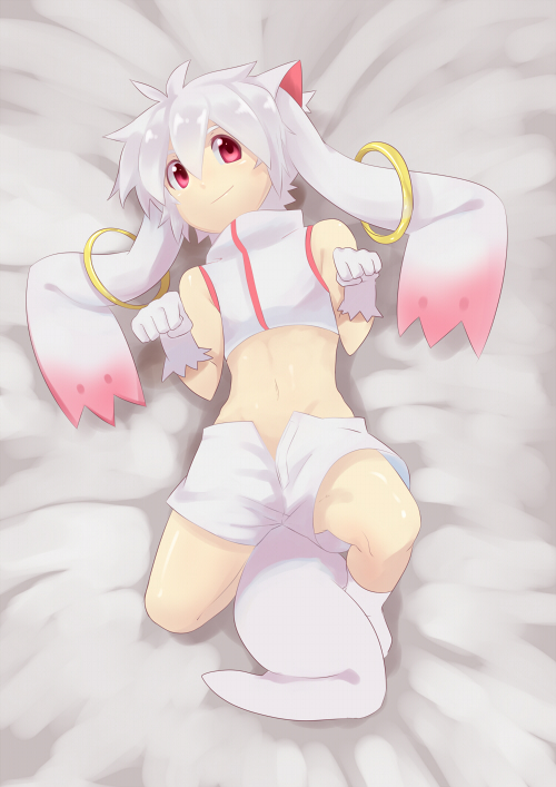 139856 alien alternate_species animal_humanoid bed cat_humanoid clothed clothing cute dakimakura_design feline hair human humanoid humanoidized incubator_(species) kyubey legwear looking_at_viewer lvlv lying mahou_shoujo_madoka_magica male mammal on_back on_bed red_eyes simple_background smile socks solo white_background white_hair