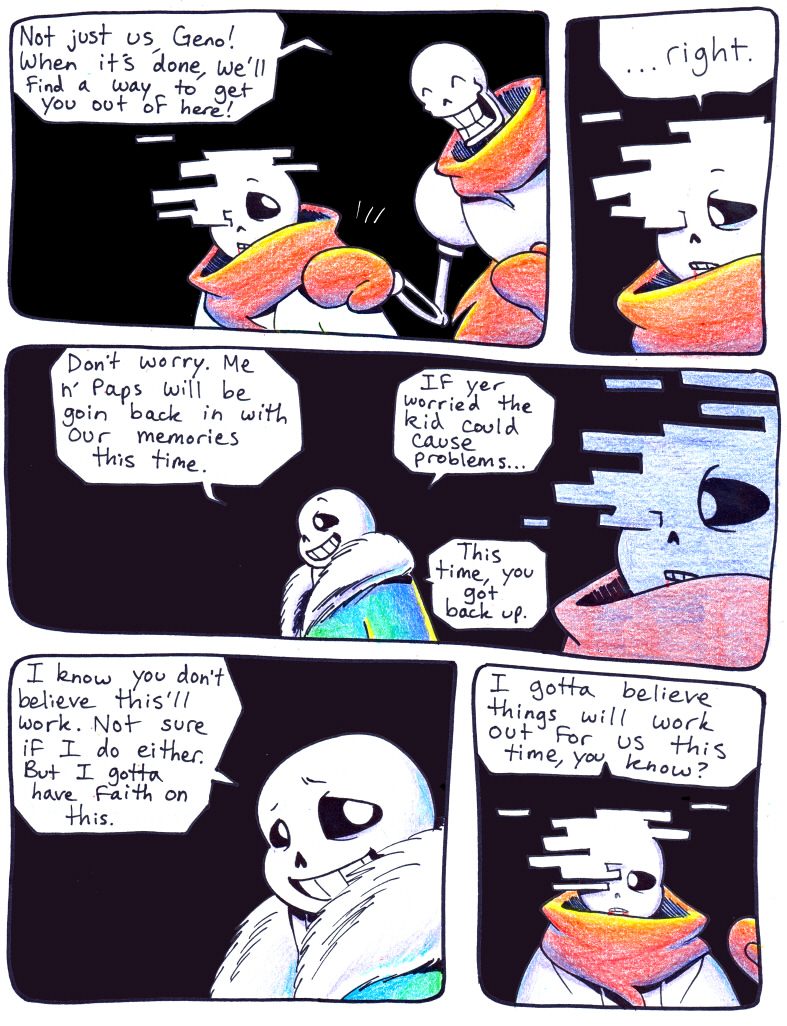 aftertale animated_skeleton black_background bone clothing coat comic dialogue english_text geno_sans_(aftertale) loverofpiggies male mammal papyrus_(undertale) sans_(undertale) scarf simple_background skeleton text undead undertale video_games