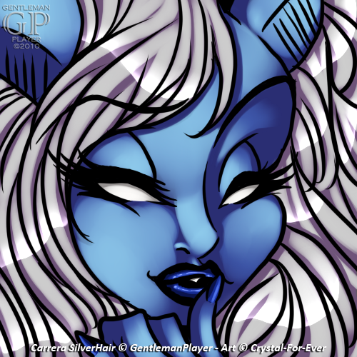 2010 blue_claws blue_lips blue_skin carrera_silverhair claws crystal-for-ever digital_media_(artwork) draenei empty_eyes eyebrows eyelashes female front_view gentlemanplayer grey_hair hair headshot_portrait humanoid icon lips looking_at_viewer low_res portrait solo video_games warcraft