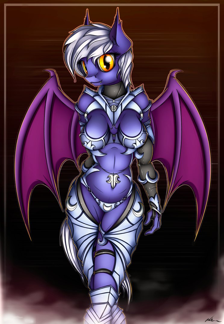 anthro armor bat_pony bat_wings clothed clothing equine female looking_at_viewer mammal membranous_wings neko-me polaris skimpy solo walking wings