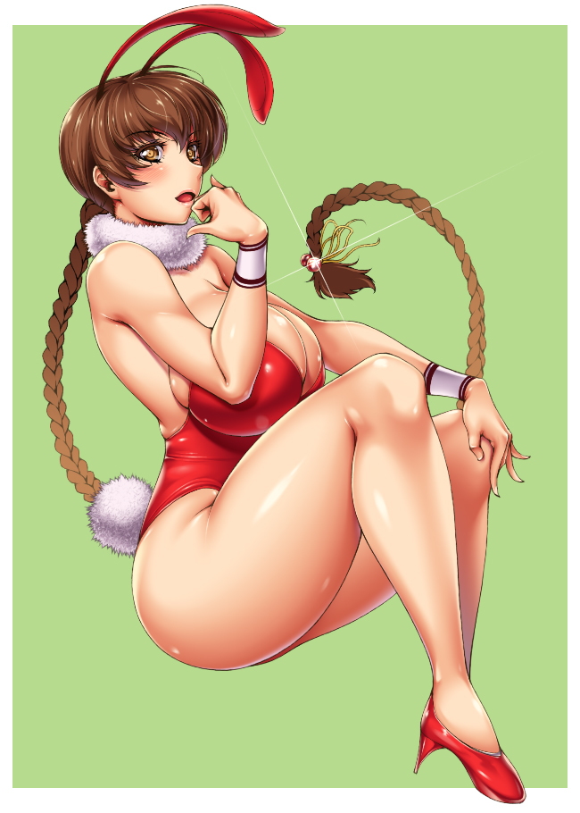 1girl ameoto breasts christmas dead_or_alive huge_breasts kasumi_(doa) solo