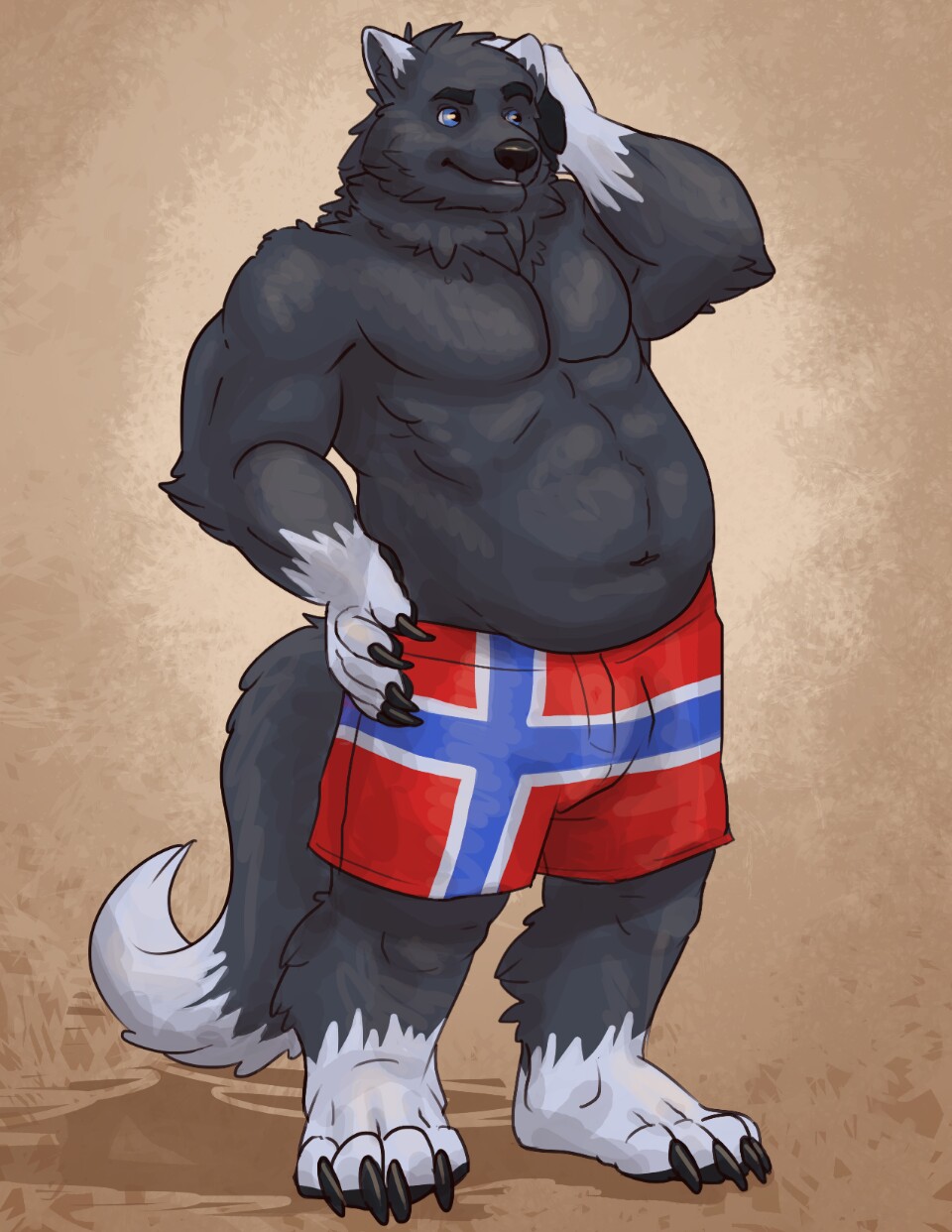 &nbsp; armpits bear belly bolf canine cave claws clothing dire feces great hybrid invalid_tag koda-kota mammal muscular norway overweight paws shorts slightly_chubby solobear that thestory wolf